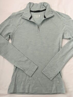 Smartwool Thermal Merino Base Layer 1/4 Zip Blue Women’s Size S